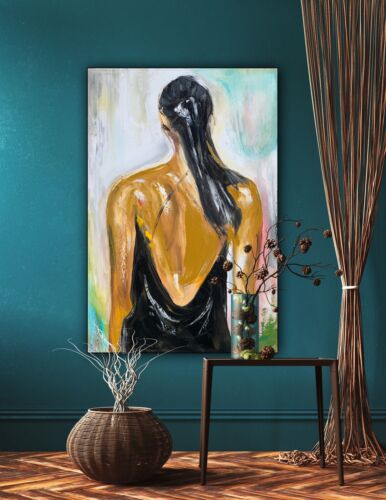 Richter Style Abstract Original Oil Painting On Canvas 50x76cm Horse racing day