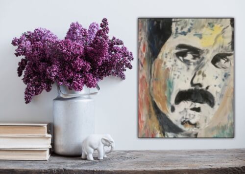Freddie Mercury Original Abstract Oil Painting On Canvas 30x25cm Queen Portrait