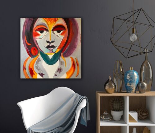 Abstract Original Oil Painting On Deep Canvas 60x60cm Morfeo portrait