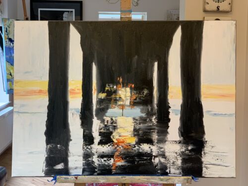 Richter Original Abstract Oil Painting On Canvas 84x60cm Bo Concept Manhattan