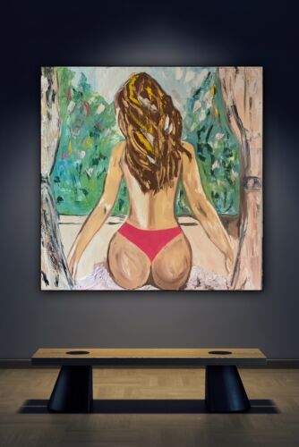 Richter Style Original Abstract Oil Painting On Canvas 80x80cm Morning Nude