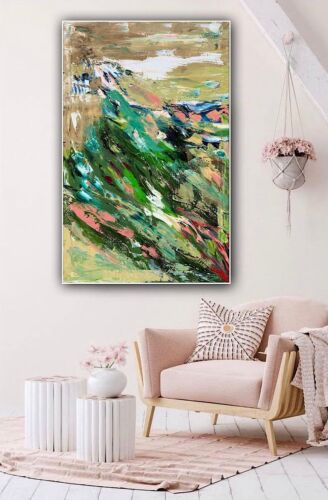 Kandinsky Style Original Abstract Oil Painting On Canvas 90x60cm Lake District