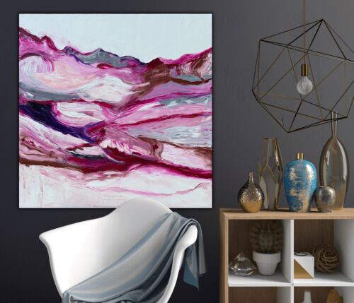 Richter StyLe Abstract Large Oil Painting On Canvas 90x90cm Mountain Meadow Oka