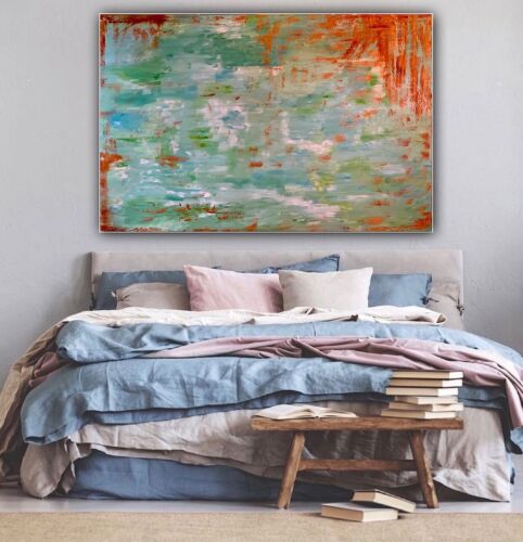 Richter Style Original Abstract Oil Painting On deep Canvas 150x100cm ‘Roheline’