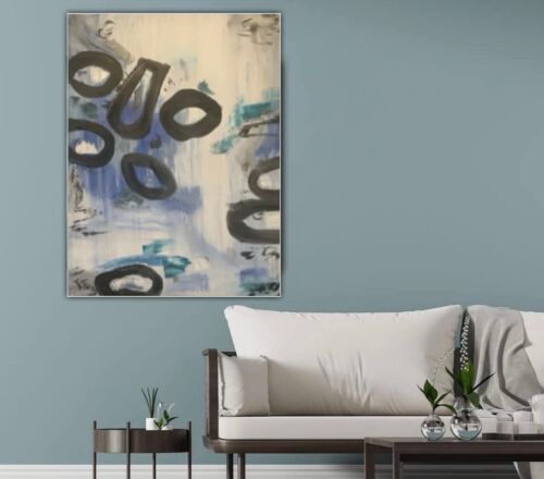 Large Original Bo Concept Style Oil Painting On Canvas Size 60X80 Cm Blue Shadow