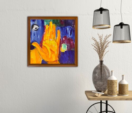 Framed Rare Paul Gauguin Portraits Scene 5 Original Abstract Painting 56X56cm study
