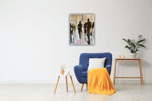 Richter StyLe Abstract Large Oil Painting On Canvas 50 X 40cm Cityscape Walk