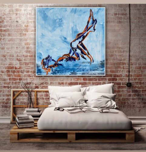 Richter StyLe Abstract Original Oil Painting On Canvas 77x77cm Nude on a beach