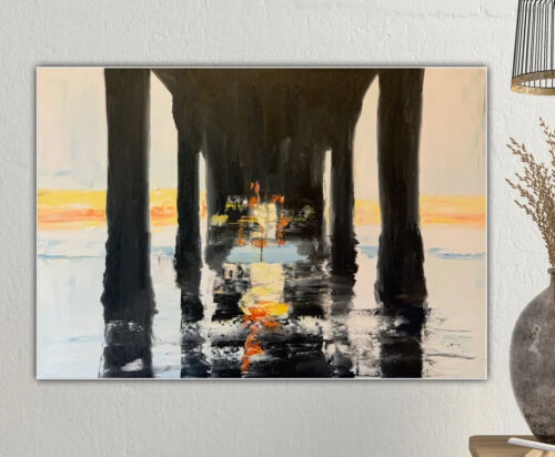 Richter Original Abstract Oil Painting On Canvas 84x60cm Bo Concept Manhattan