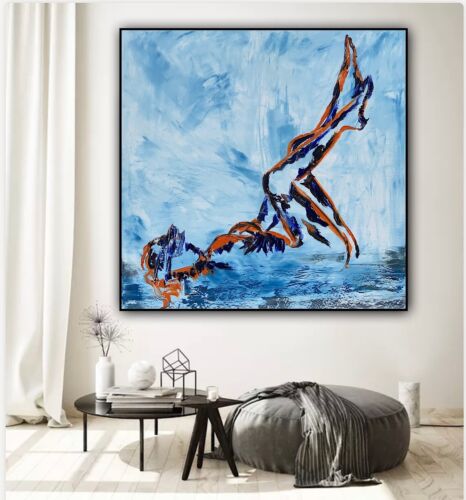 Richter StyLe Abstract Original Oil Painting On Canvas 77x77cm Nude on a beach