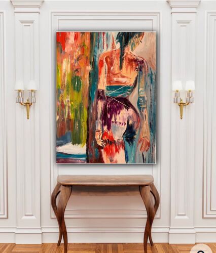 Richter Style Original Abstract Oil Painting On Canvas 100x80cm Morning Nude