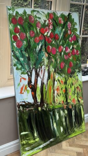 Richter Style Original Abstract Oil Painting On Canvas 150x100cm ‘Apple Trees’ floral