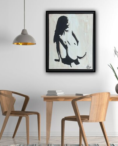 Framed Original Contemporary Abstract Oil Painting On Canvas 48x38cm Nude Oka