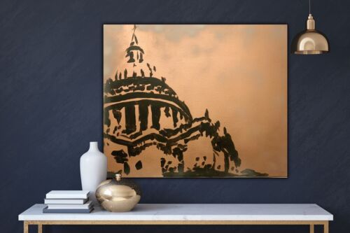Richter Style Abstract Oil Painting On Canvas 50X60cm St Paul’s London At Night