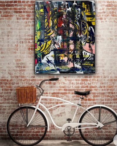 Richter Style Original Abstract Oil Painting On Canvas 50x60cm Graffiti Art