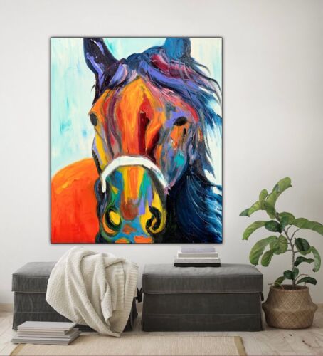 Richter StyLe Abstract Original Oil Painting On Canvas 50x60cm Dante Flame Horse