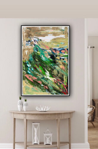 Kandinsky Style Original Abstract Oil Painting On Canvas 90x60cm Lake District
