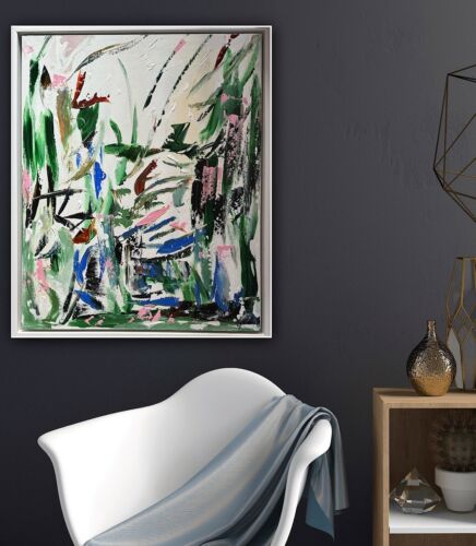 Framed Oka Contemporary Abstract Original Oil Painting Whispers Of The Wind II floral
