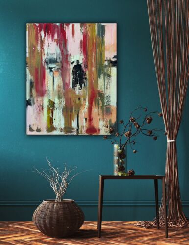 Richter StyLe Original Abstract Oil Painting On Canvas 50 X40cm City Shadows