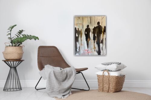 Richter StyLe Abstract Large Oil Painting On Canvas 50 X 40cm Cityscape Walk
