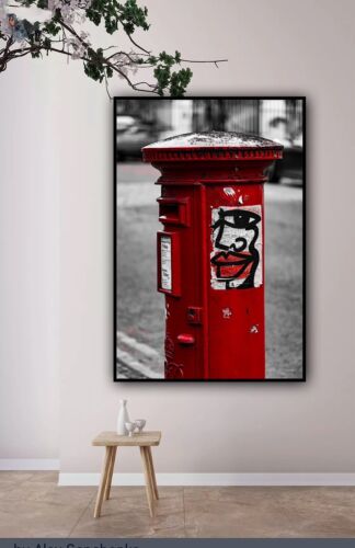 Large Abstract limited print On 81 x 55cm canvas Graffiti Post Box Free postage