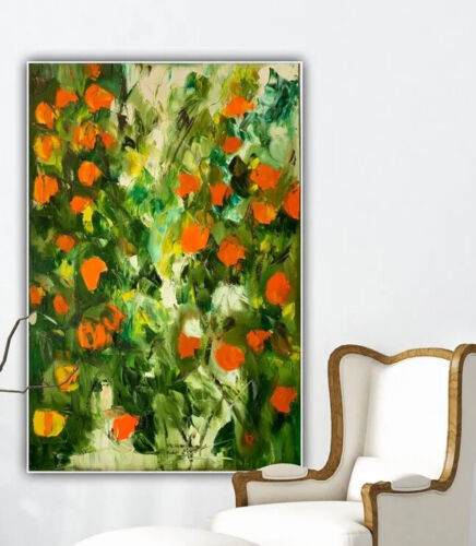 Richter Style Original Abstract Oil Painting On 90X 60cm Canvas Orange Tree