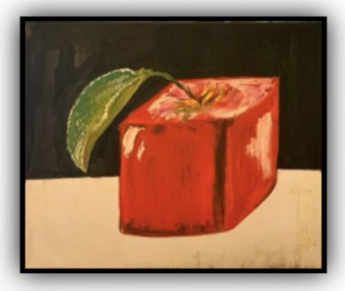 Original Large Oil Painting On 1.5mm Canvas , 50cm X60cm Abstract ‘Flower’ Ready