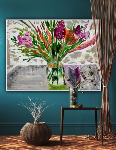 Matisse Style Original Abstract Oil Painting On Canvas 80x60cm Summer Bouquet flowers