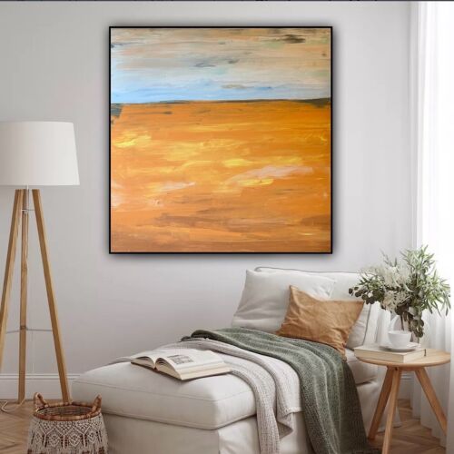 Richter StyLe Abstract Original Oil Painting On Canvas 90x90cm Gold Sands Sea