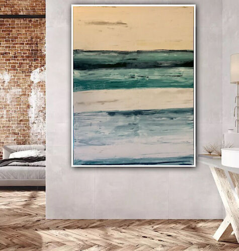 Richter Style Striped Sea Sky Original Oil Painting On Canvas 100x80cm LikE Oka