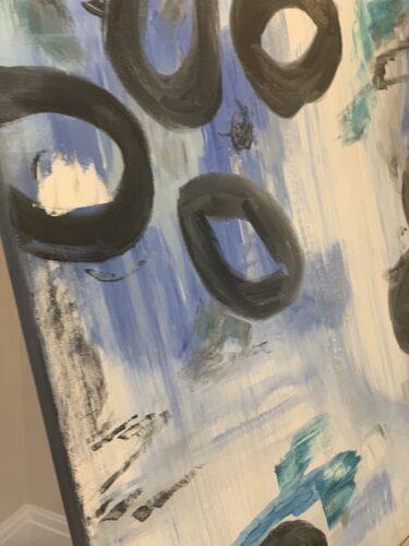 Large Original Bo Concept Style Oil Painting On Canvas Size 60X80 Cm Blue Shadow
