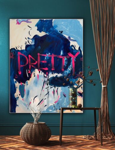 Richter Style Original Textured Abstract Oil Painting  Canvas 100x80cm Graffiti