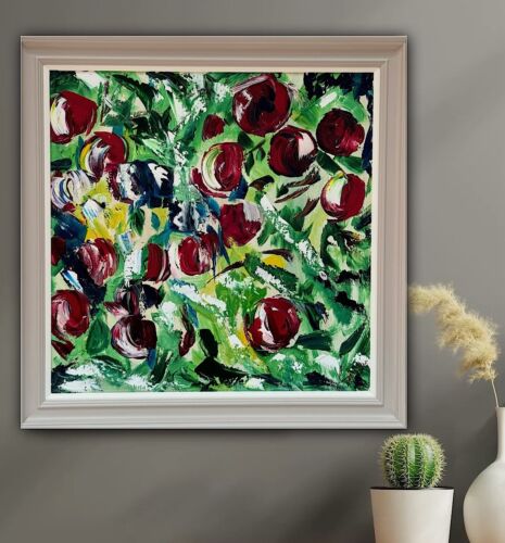 Framed Original Anstract Oil Painting On Canvas 71x71cm Apple Tree 2 Texture Oka