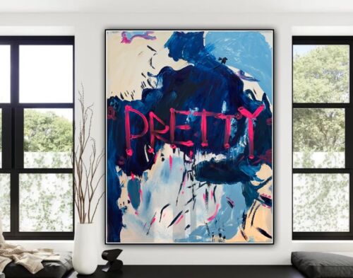 Richter Style Original Textured Abstract Oil Painting Canvas 100x80cm Graffiti