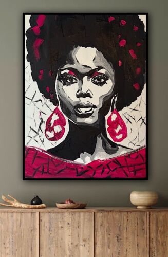 Oka Contemporary Abstract Original Oil Painting 60x45cm Shades Of Grace Woman portrait