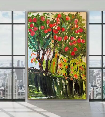 Richter Style Original Abstract Oil Painting On Canvas 150x100cm ‘Apple Trees’ floral