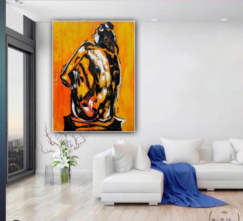 Large Abstract Original Oil Painting On 100x80cm canvas Thinking Of You Nude