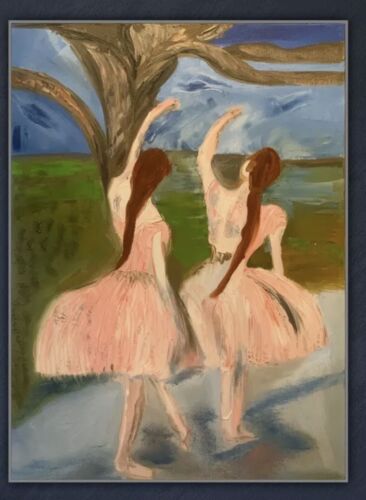 Edgar Degas Rare Oil Painting On Canvas Size 50cm X 70cm ‘Dancers In Pink’ music