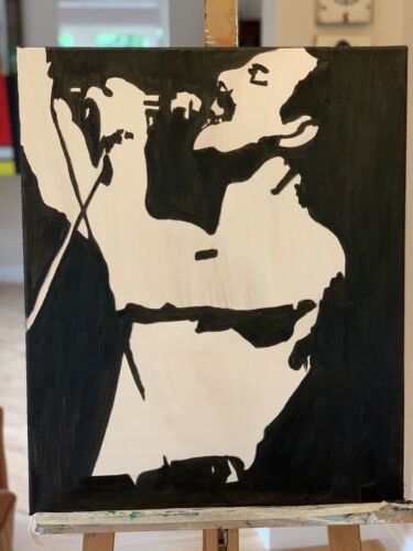 Abstract Original Oil Painting On Canvas 60X 50 Cm Large Freddie MercUry Queen