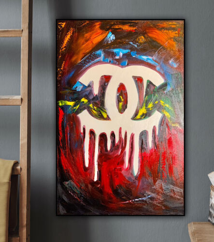 Richter Style Original Abstract Oil Painting On Canvas 76x50cm Luxury Affair