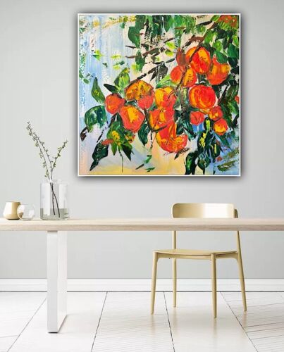 Renour Abstract Original Oil Painting On 77x77cm canvas Textured Orange Tree