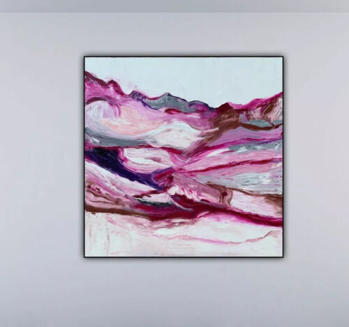 Richter StyLe Abstract Large Oil Painting On Canvas 90x90cm Mountain Meadow Oka