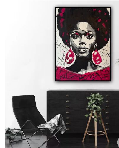 Oka Contemporary Abstract Original Oil Painting 60x45cm Shades Of Grace Woman portrait