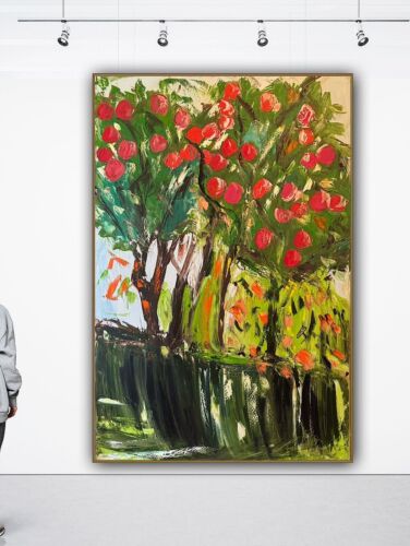 Richter Style Original Abstract Oil Painting On Canvas 150x100cm ‘Apple Trees’ floral