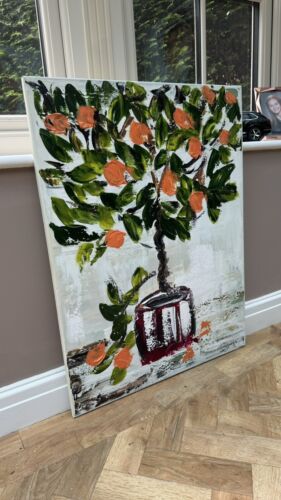 Renour Abstract Original Oil Painting On 80x60cm canvas Textured Orange Tree