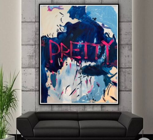 Richter Style Original Textured Abstract Oil Painting Canvas 100x80cm Graffiti