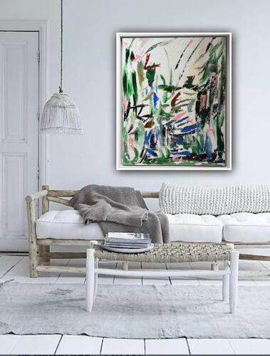 Framed Oka Contemporary Abstract Original Oil Painting Whispers Of The Wind II floral