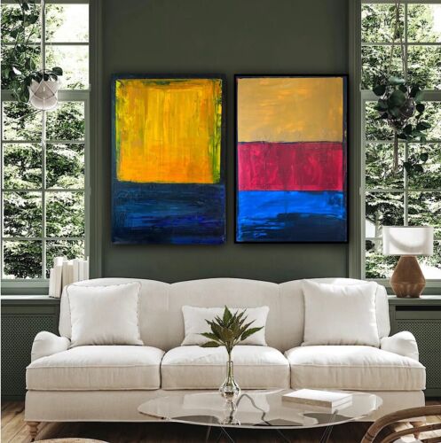 Rothko style Original Abstract Oil Painting On Canvas 76x52cm Seaside Colour II