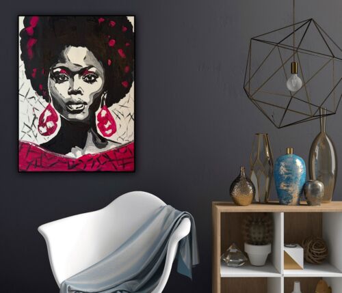 Oka Contemporary Abstract Original Oil Painting 60x45cm Shades Of Grace Woman portrait