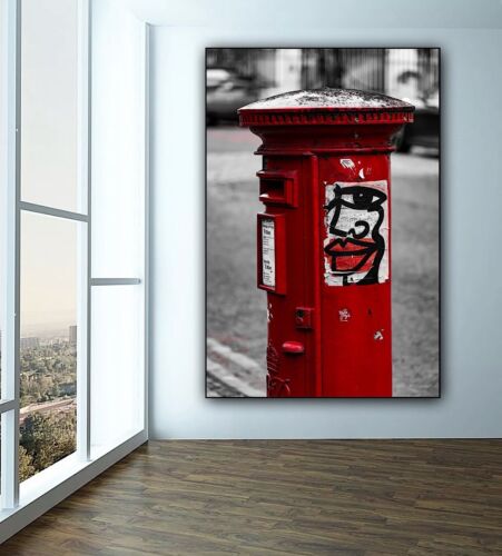 Large Abstract limited print On 81 x 55cm canvas Graffiti Post Box Free postage